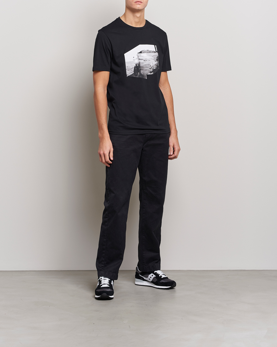 Men | T-Shirts | BOSS Casual | Teglow Photoprint Crew Neck T-Shirt Black