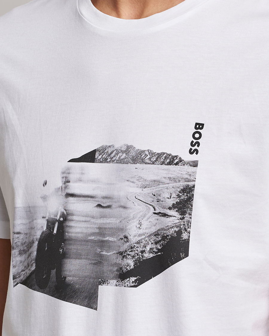 Men | T-Shirts | BOSS ORANGE | Teglow Photoprint Crew Neck T-Shirt White