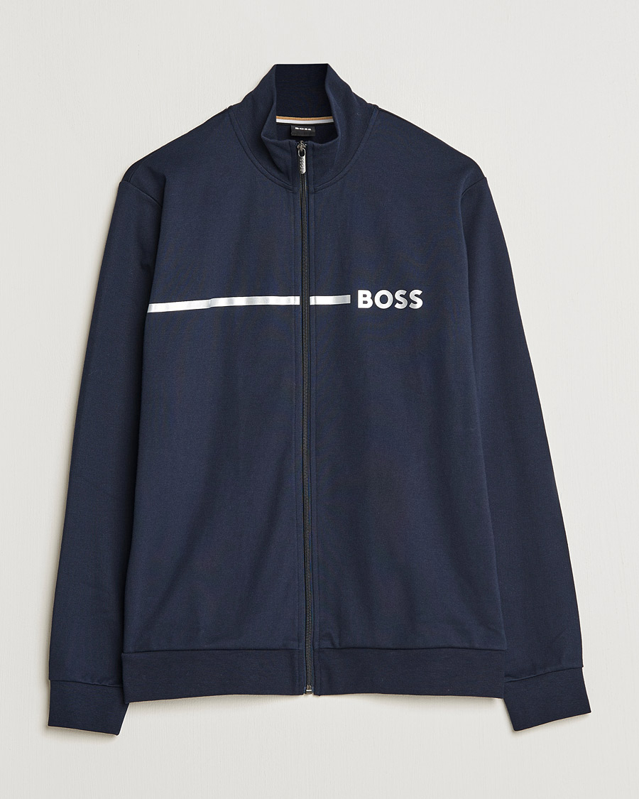 Men | Sweaters & Knitwear | BOSS BLACK | Tracksuit Jacket Dark Blue