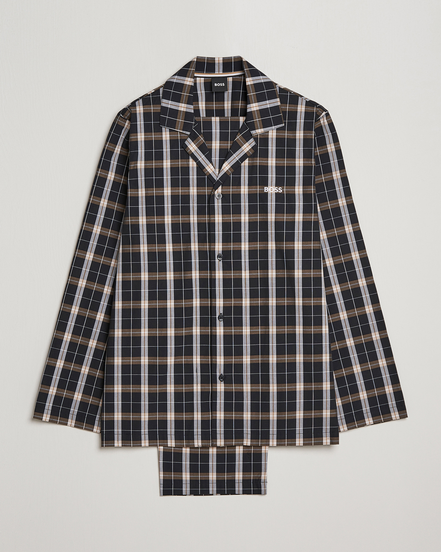 Men | Pyjamas & Robes | BOSS BLACK | Urban Checked Pyjama Set Black/Beige