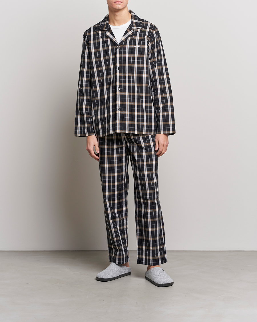 Men | Pyjamas & Robes | BOSS | Urban Checked Pyjama Set Black/Beige