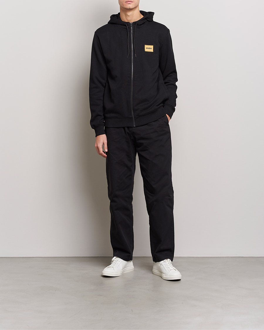 Men | Sweaters & Knitwear | HUGO | Daple Full Zip Hoodie Black