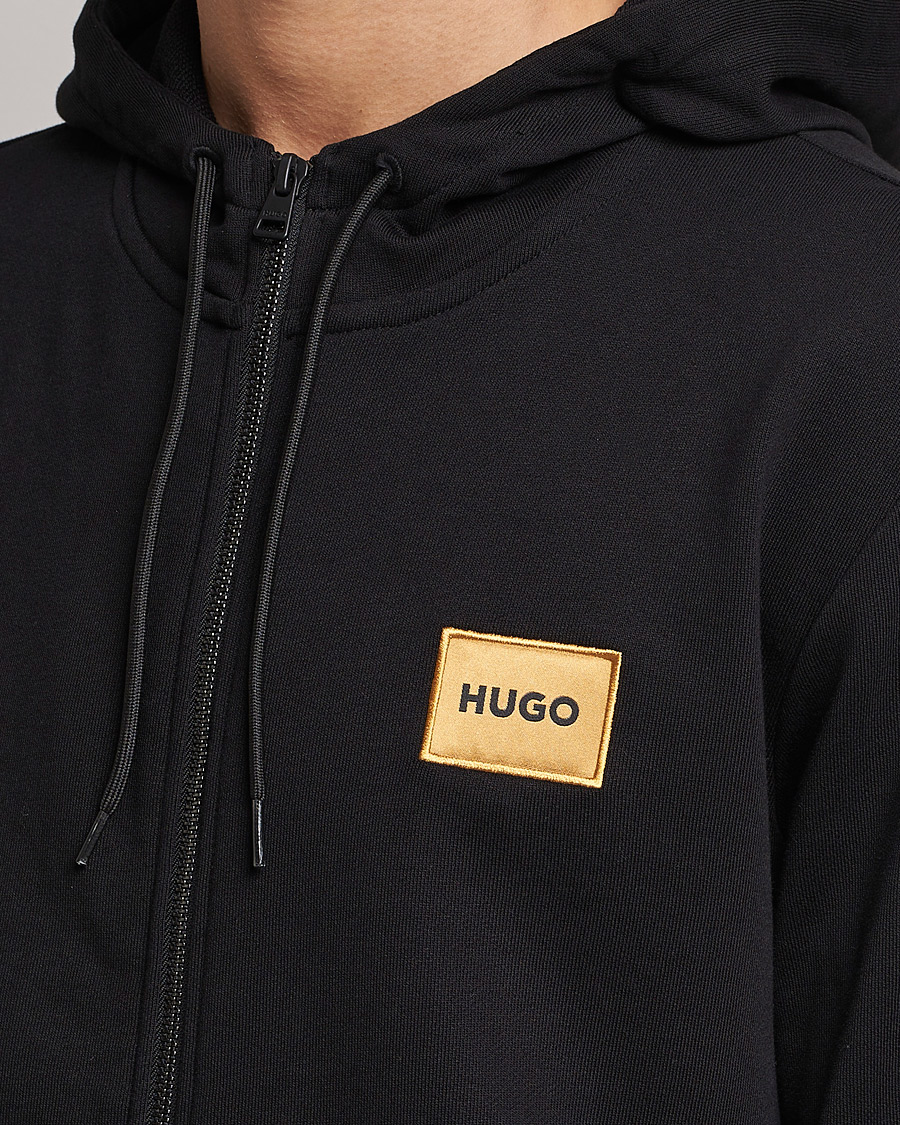 Men | Sweaters & Knitwear | HUGO | Daple Full Zip Hoodie Black