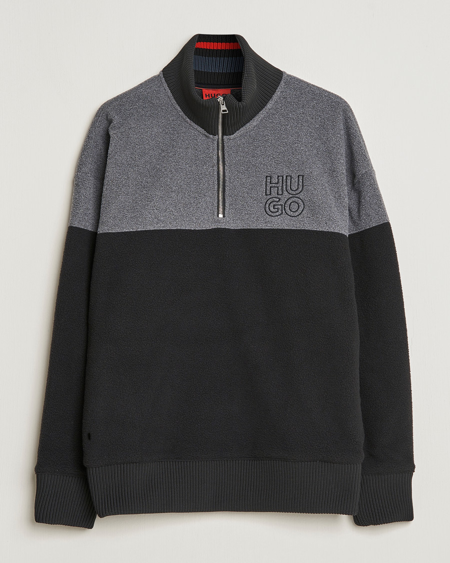 Men | Sweaters & Knitwear | HUGO | Dorpin Half Zip Sweater Black
