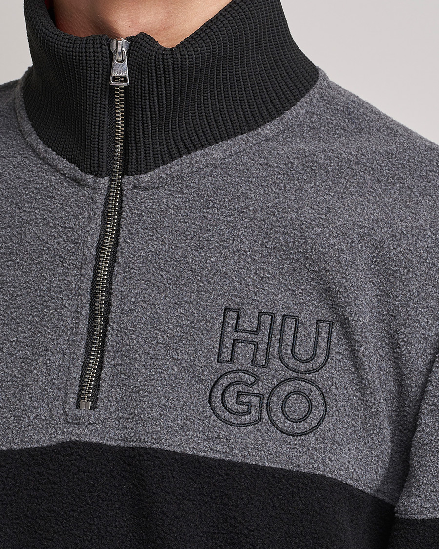 Men | Sweaters & Knitwear | HUGO | Dorpin Half Zip Sweater Black