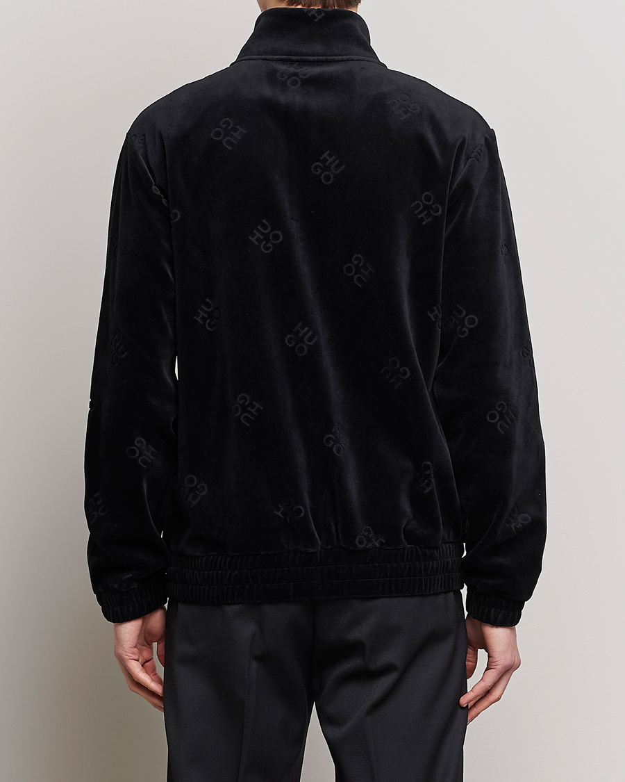 Men | Sweaters & Knitwear | HUGO | Dornbill Velvet Full Zip Jacket Black