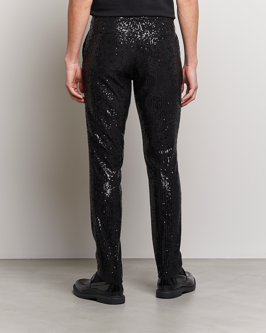 Men | Trousers | HUGO | Hesten Shiny Tuxedo Trousers Black