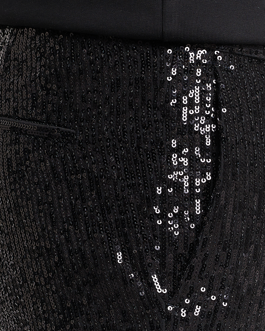 Men | Trousers | HUGO | Hesten Shiny Tuxedo Trousers Black