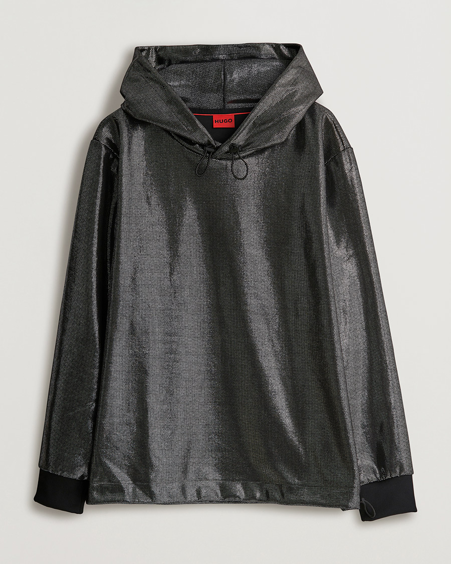 Men | Sweaters & Knitwear | HUGO | Descolar Shiny Hoodie Black