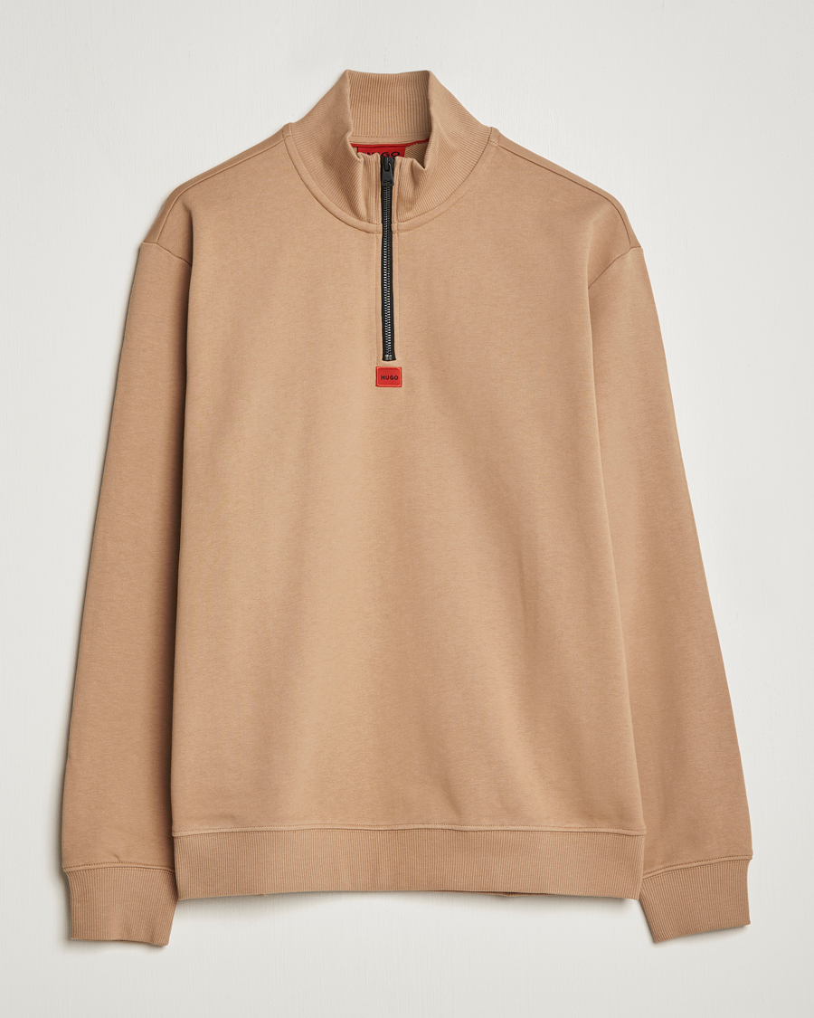 Men | Sweaters & Knitwear | HUGO | Durty Half Zip Sweater Medium Beige