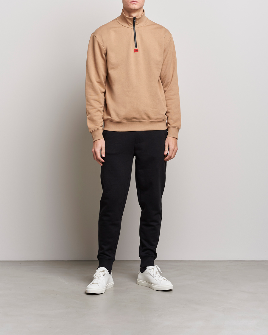 Men | Sweaters & Knitwear | HUGO | Durty Half Zip Sweater Medium Beige