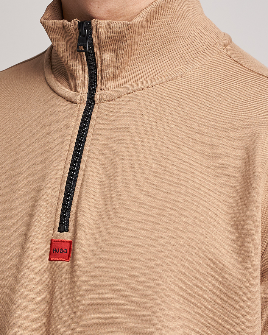 Men | Sweaters & Knitwear | HUGO | Durty Half Zip Sweater Medium Beige