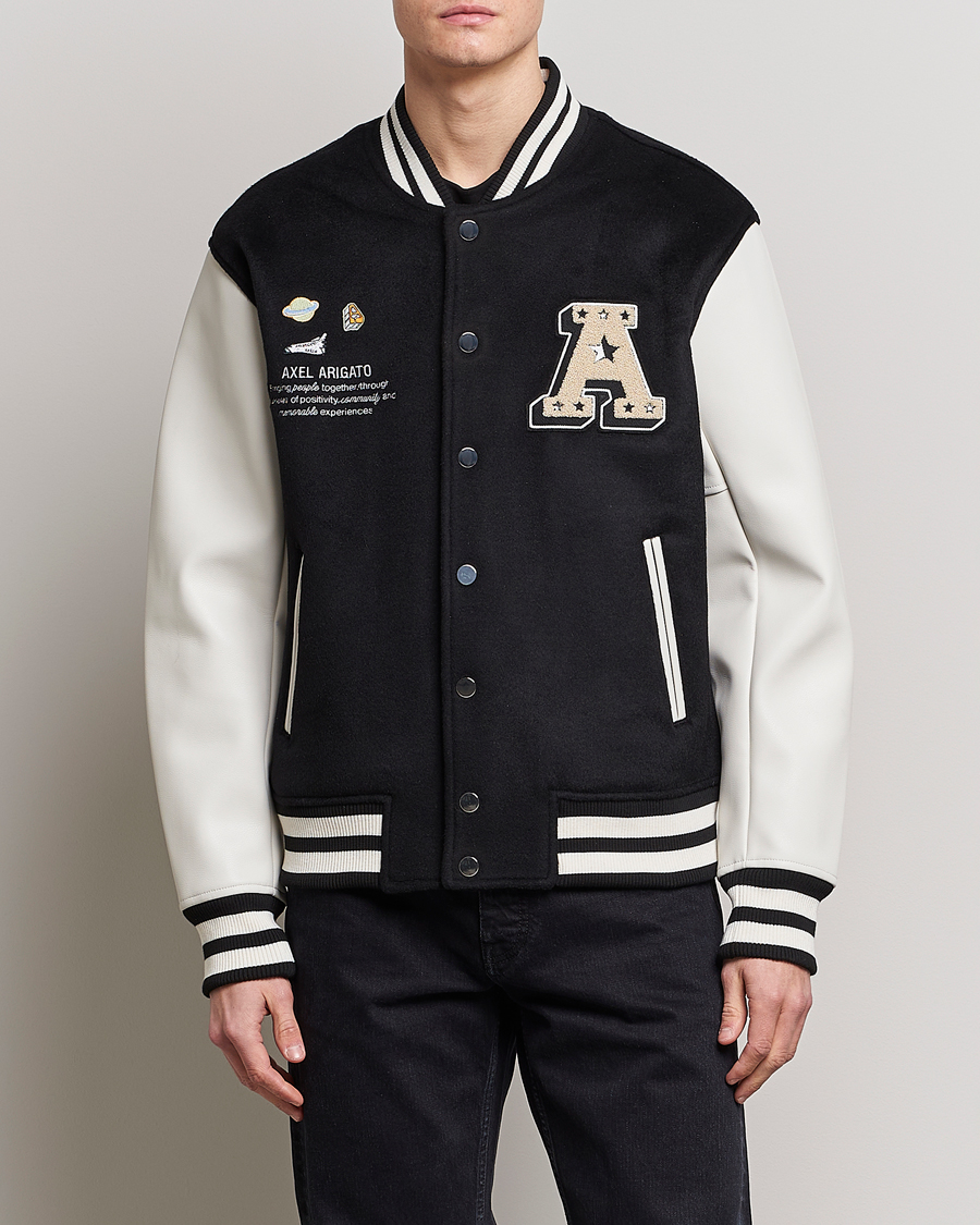 Men | Bomber Jackets | Axel Arigato | Arigato Space Academy Varsity Jacket Black