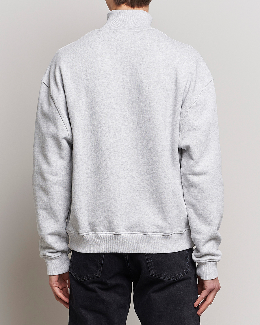 Men | Sweaters & Knitwear | Axel Arigato | Monogram Half Zip Sweater Grey Melange