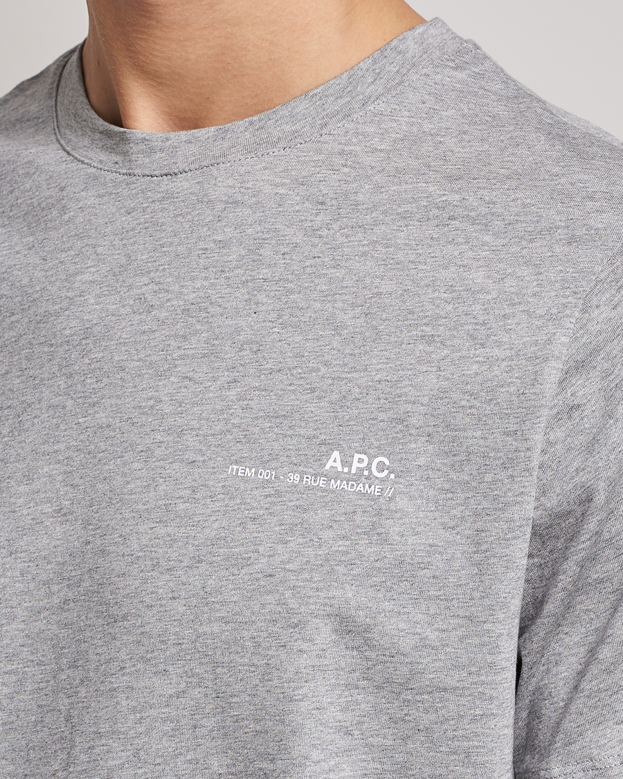 Men | T-Shirts | A.P.C. | Item T-Shirt Heather Grey