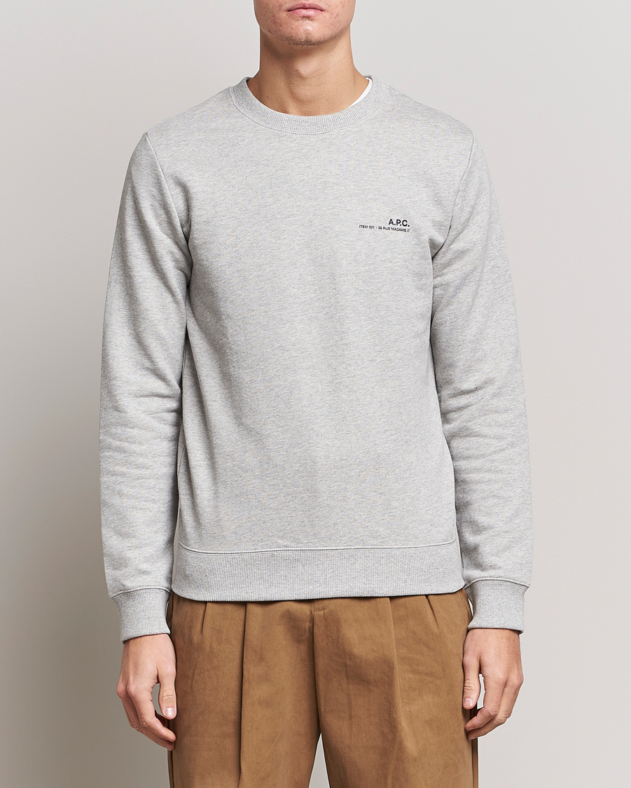 Men | Sweatshirts | A.P.C. | Item Sweatshirt Heather Grey