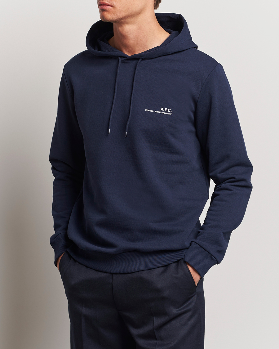 Men | Hooded Sweatshirts | A.P.C. | Item Hoodie Navy