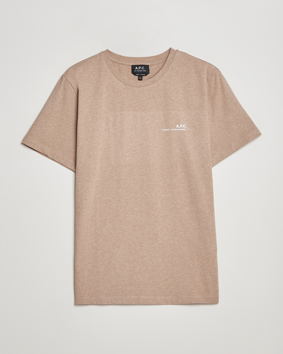 Men | T-Shirts | A.P.C. | Item T-Shirt Heather Beige