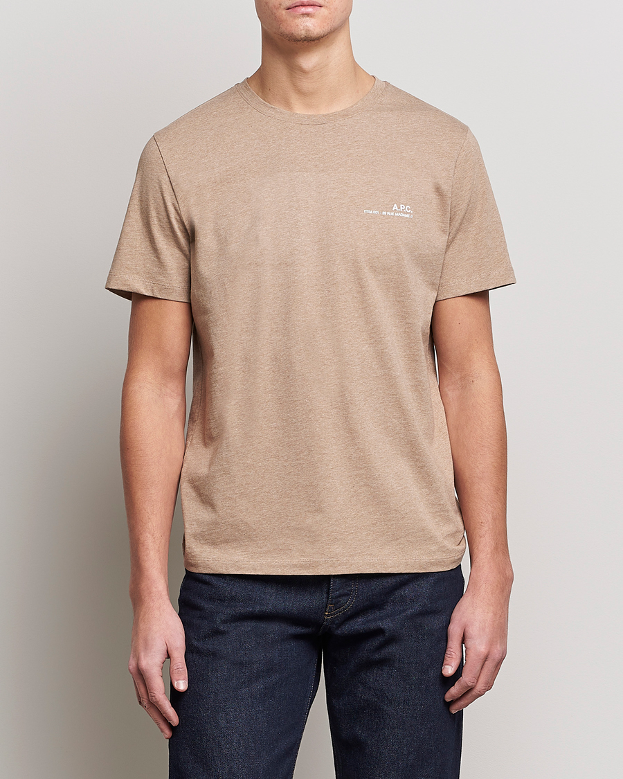 Men | Short Sleeve T-shirts | A.P.C. | Item T-Shirt Heather Beige