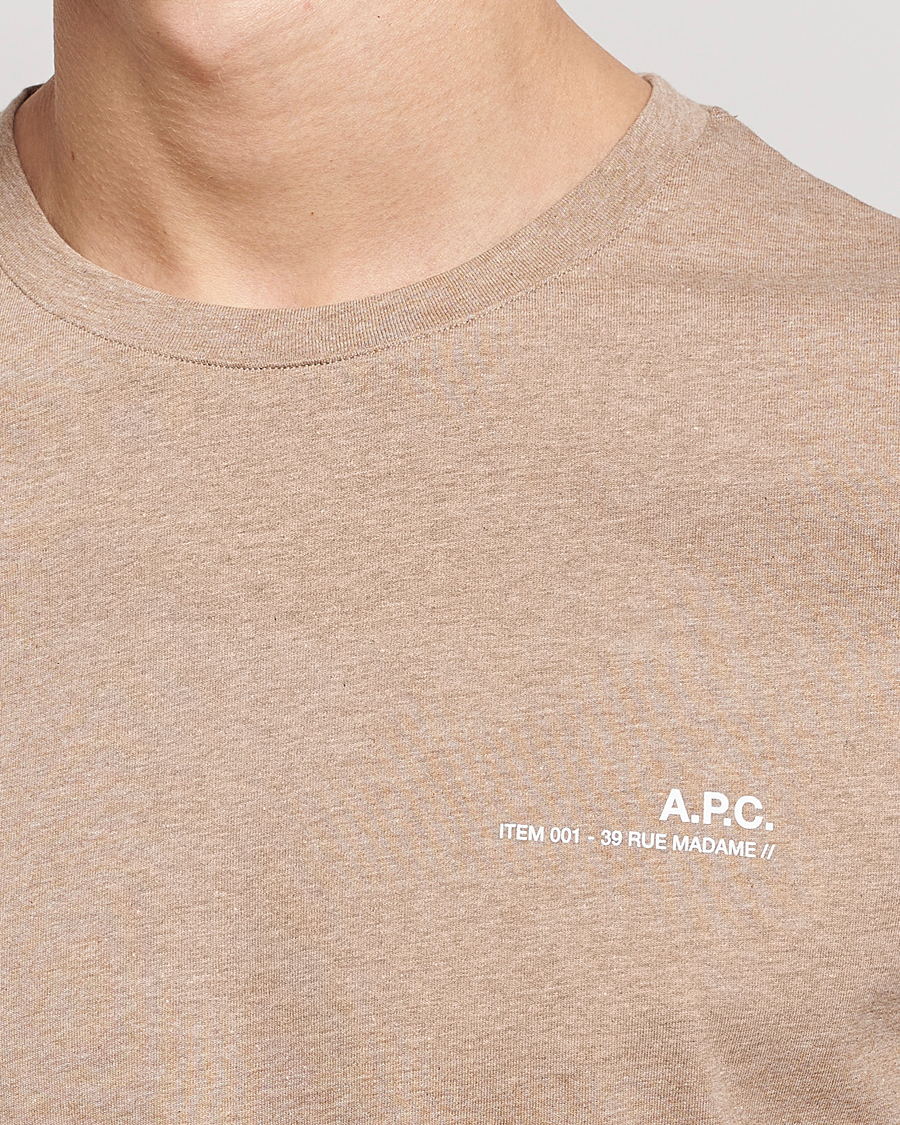 Men | T-Shirts | A.P.C. | Item T-Shirt Heather Beige