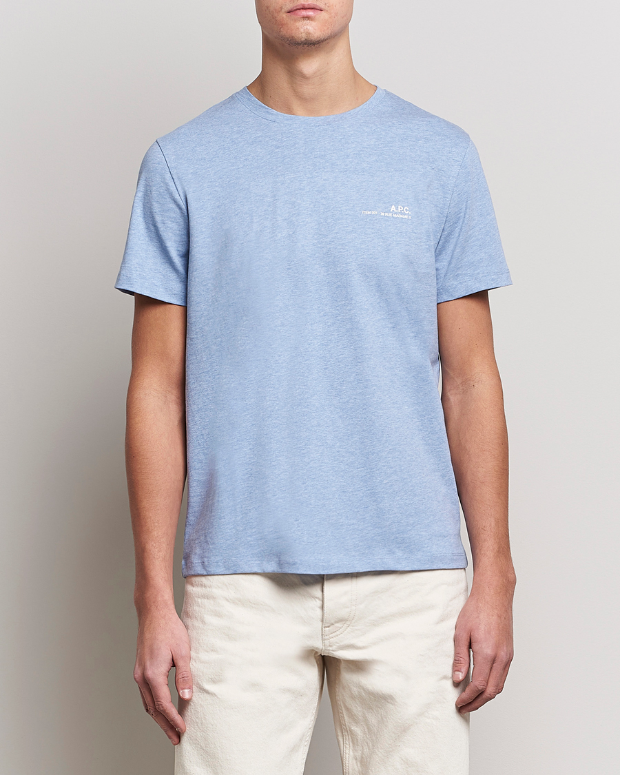 Men | Short Sleeve T-shirts | A.P.C. | Item T-Shirt Bleu Ciel