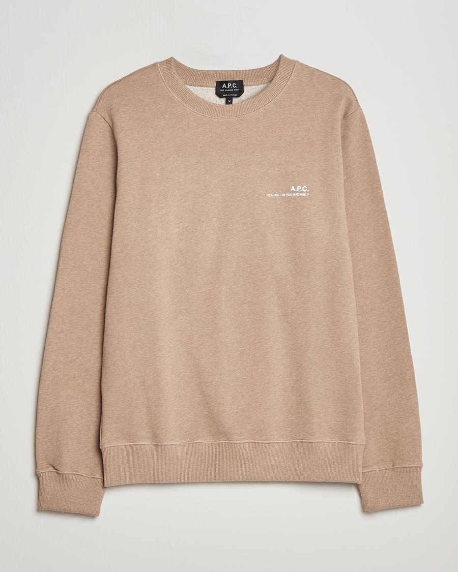 Men | Sweaters & Knitwear | A.P.C. | Item Sweatshirt Heather Beige