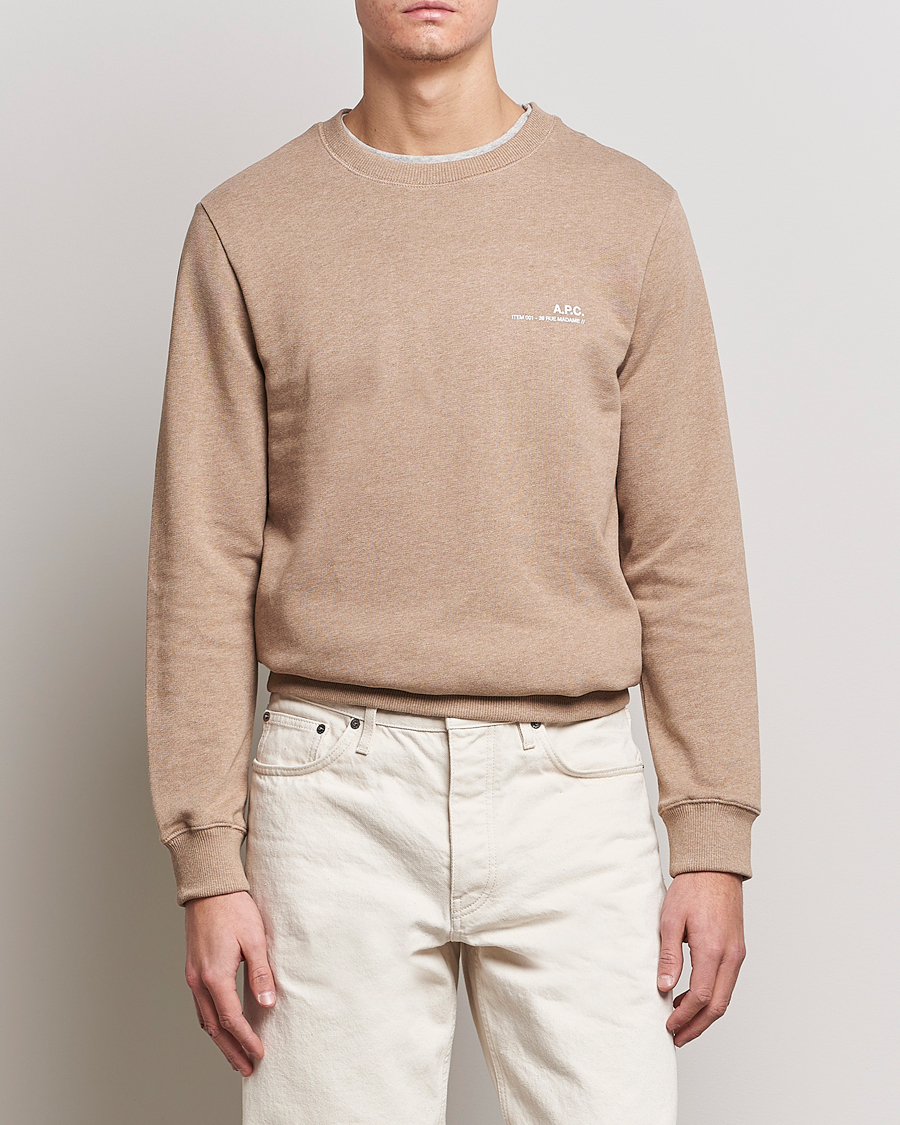 Men | Sweaters & Knitwear | A.P.C. | Item Sweatshirt Heather Beige