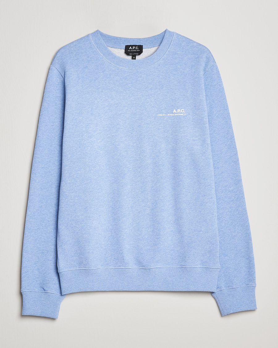 Men | Sweaters & Knitwear | A.P.C. | Item Sweatshirt Bleu Ciel