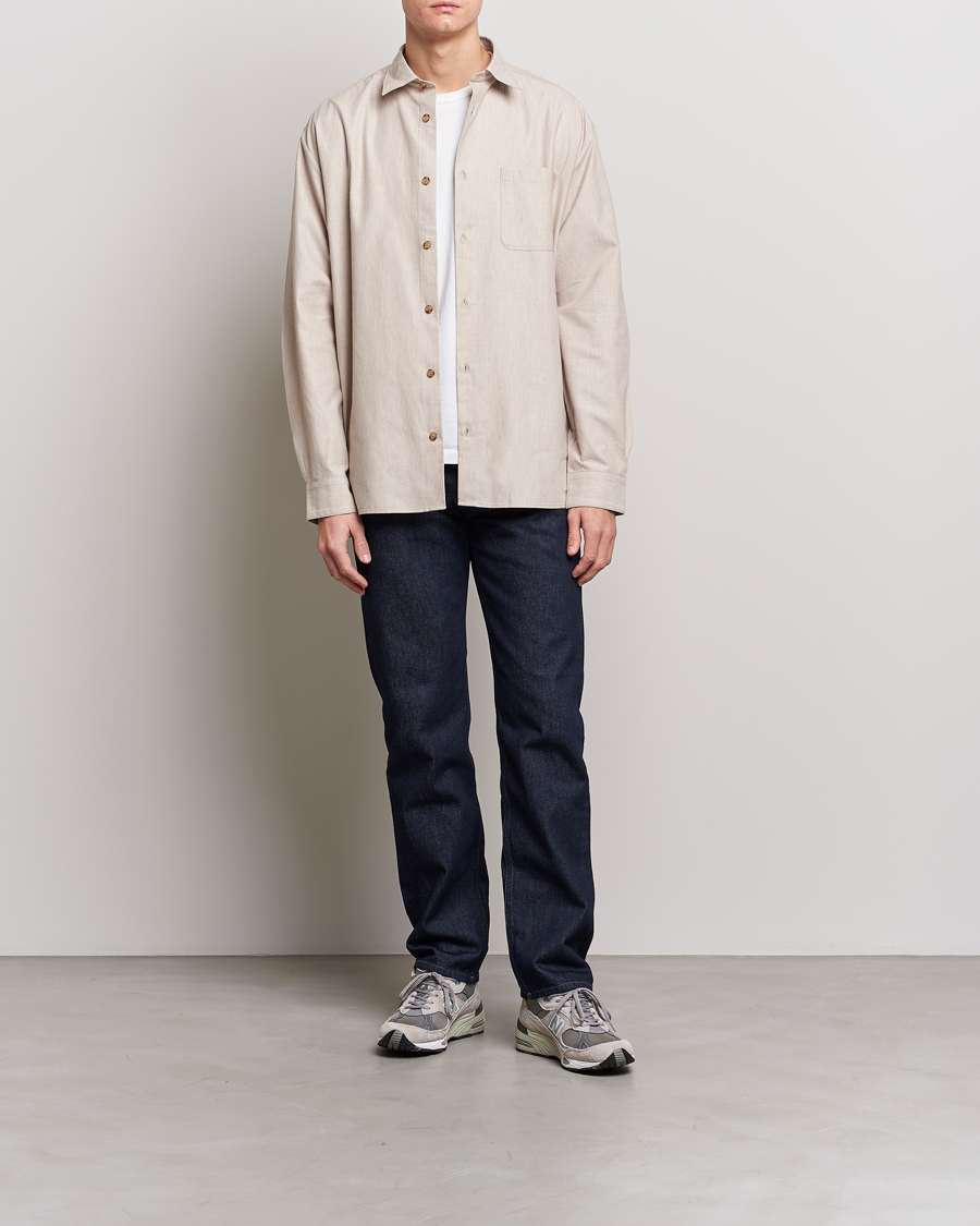 Men | Shirts | A.P.C. | Marlo Flannel Shirt Heather Beige