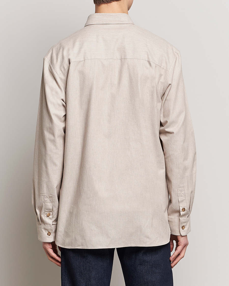 Men | Shirts | A.P.C. | Marlo Flannel Shirt Heather Beige
