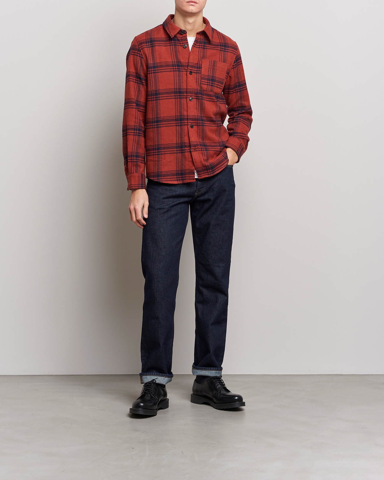 Men | Shirts | A.P.C. | Trek Heavy Overshirt Brick Red