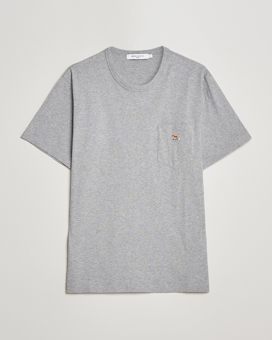 Men | T-Shirts | Maison Kitsuné | Baby Fox Patch Tee Light Grey