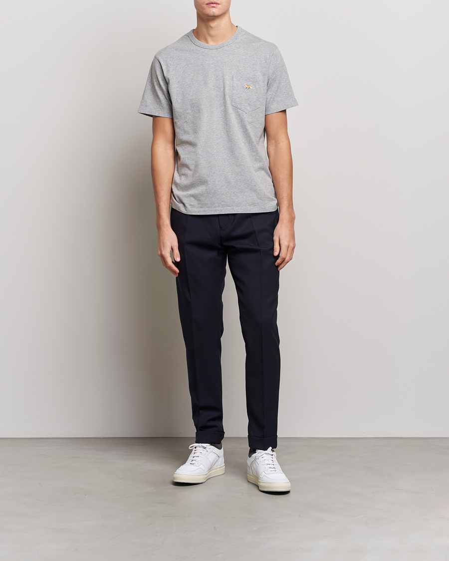 Men | T-Shirts | Maison Kitsuné | Baby Fox Patch Tee Light Grey