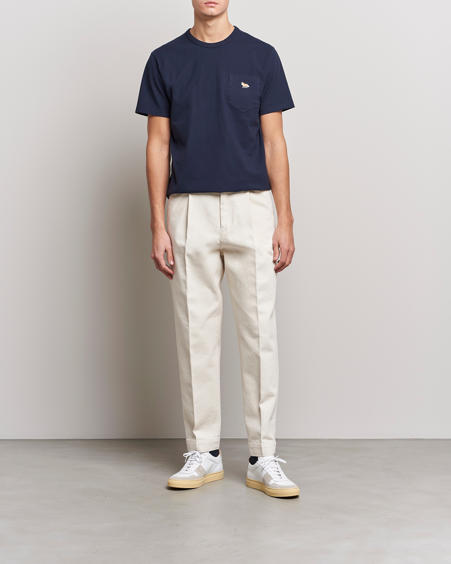 Men | T-Shirts | Maison Kitsuné | Baby Fox Patch Tee Navy