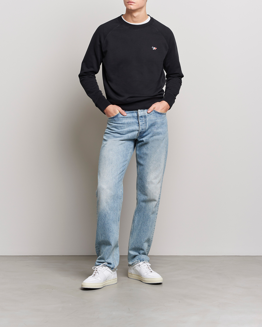 Men | Sweaters & Knitwear | Maison Kitsuné | Tricolor Fox Sweatshirt Black