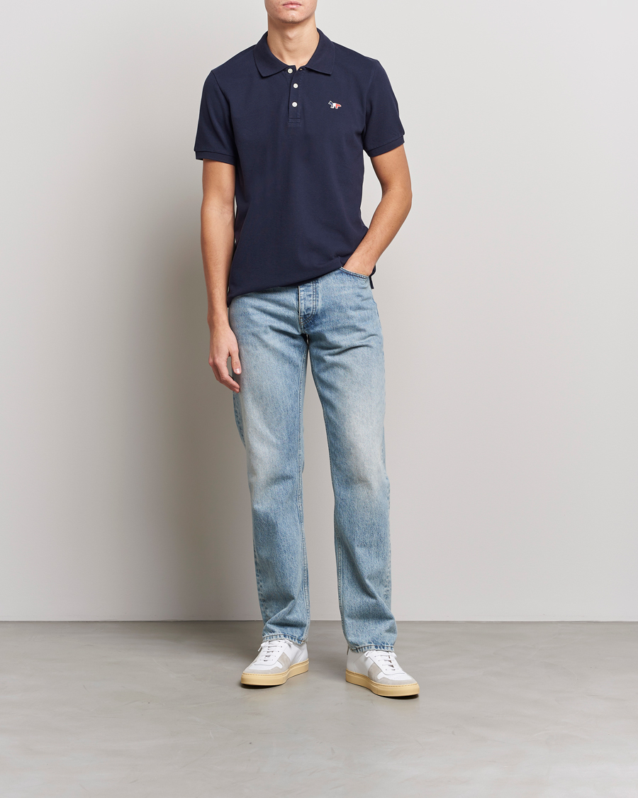 Men | Polo Shirts | Maison Kitsuné | Tricolor Fox Polo Navy