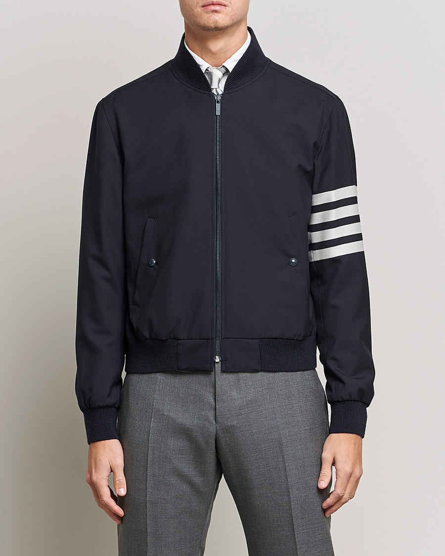 Men | Coats & Jackets | Thom Browne | 4-Bar Blouson Jacket Navy