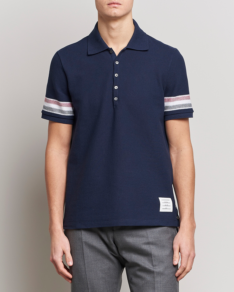 Men | Thom Browne | Thom Browne | RWB Stripe Polo Shirt Navy