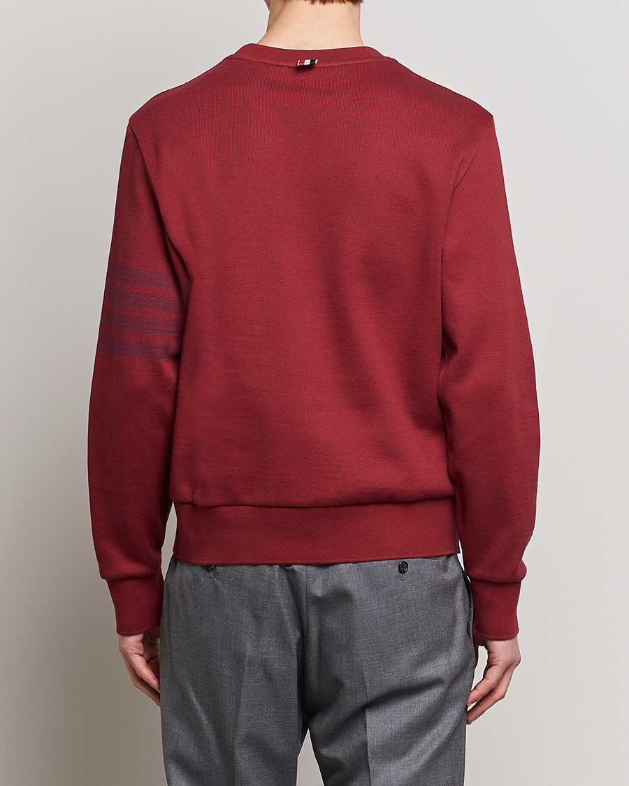 Men | Sweaters & Knitwear | Thom Browne | Tonal 4 Bar Sweatshirt Burgundy