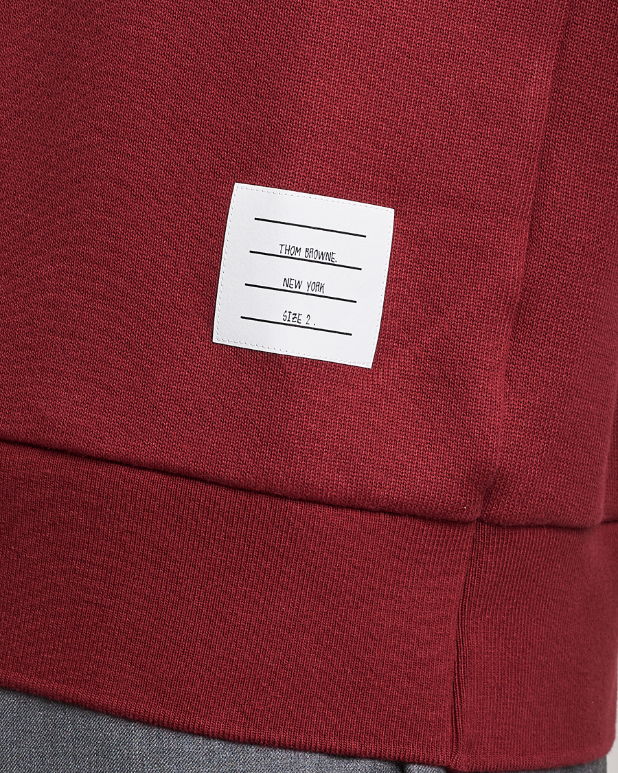 Men | Sweaters & Knitwear | Thom Browne | Tonal 4 Bar Sweatshirt Burgundy