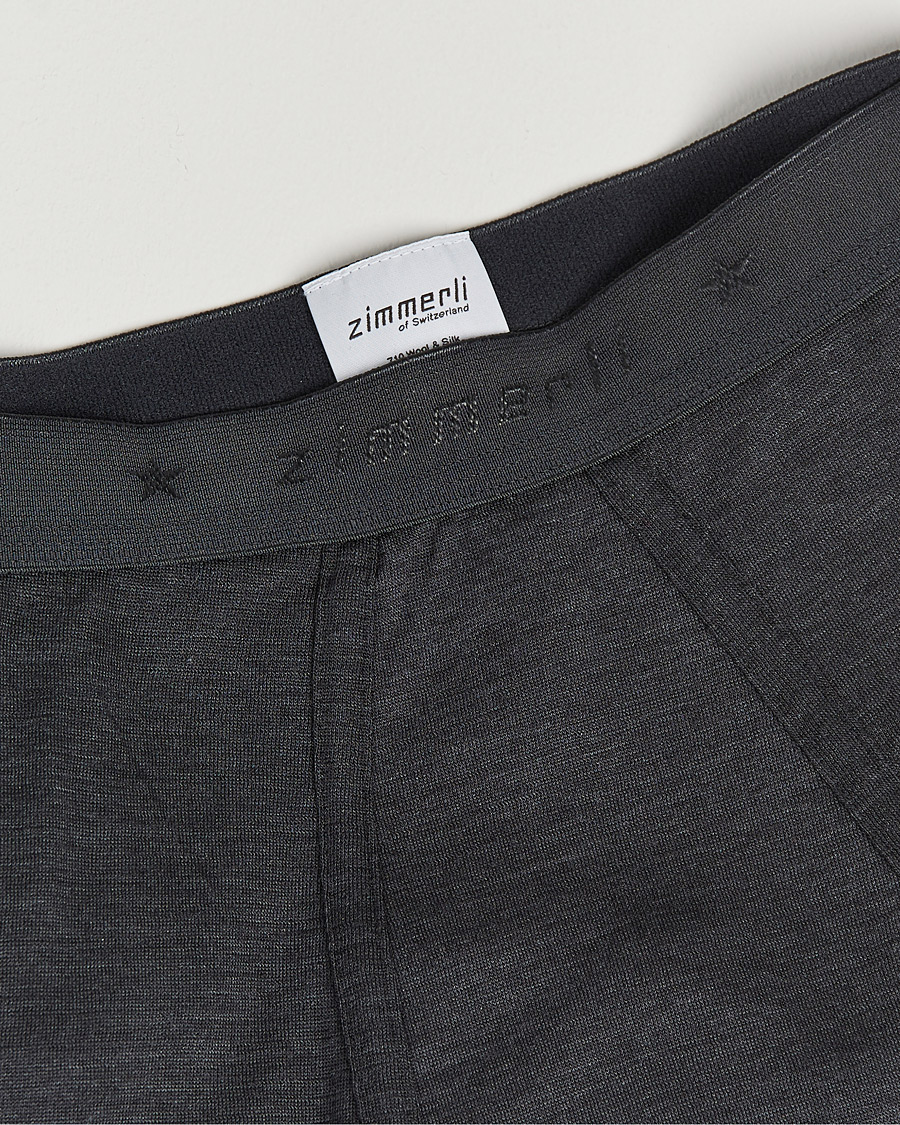 Men | Underwear & Socks | Zimmerli of Switzerland | Wool/Silk Long Johns Charcoal