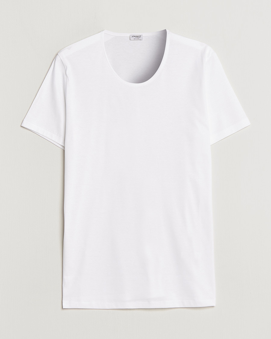 Men | T-Shirts | Zimmerli of Switzerland | Sea Island Cotton Crew Neck T-Shirt White