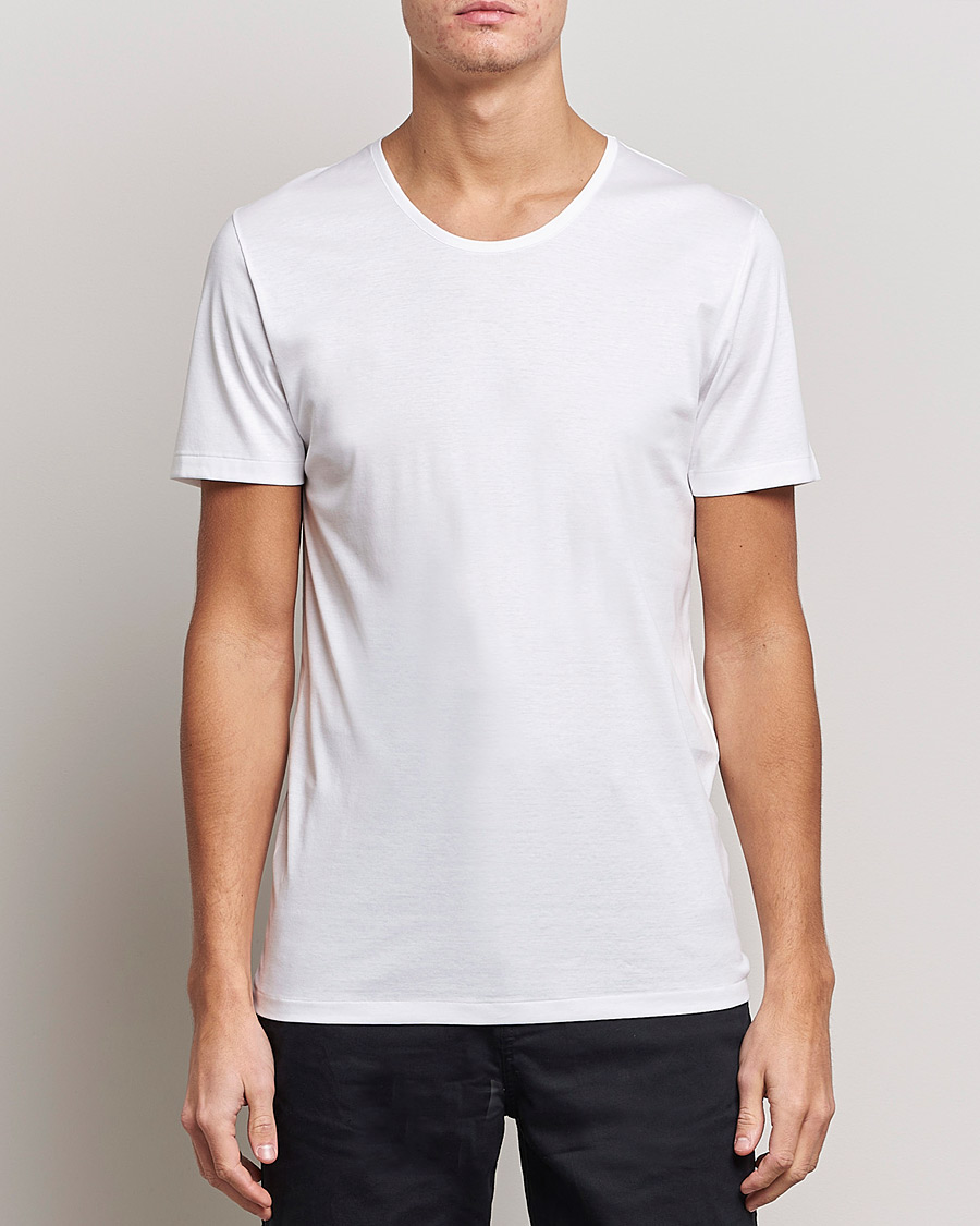 Men | T-Shirts | Zimmerli of Switzerland | Sea Island Cotton Crew Neck T-Shirt White