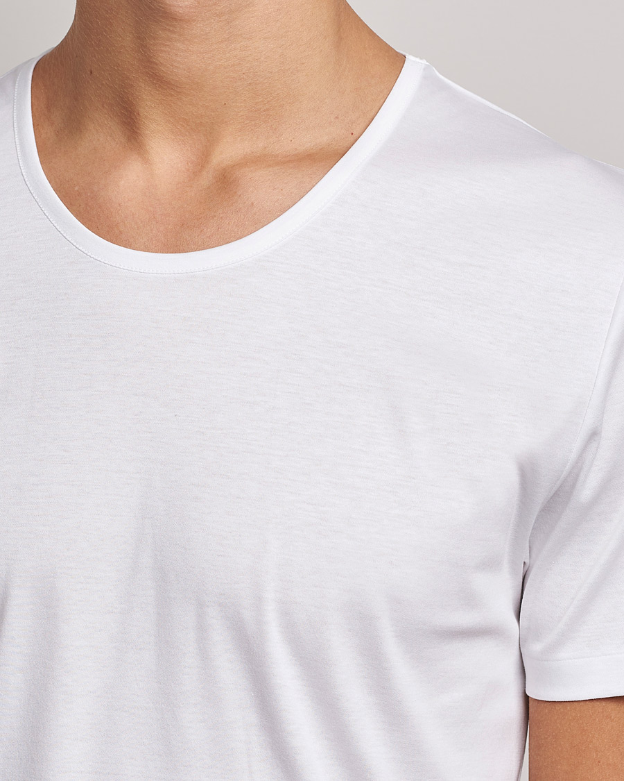 Men | T-Shirts | Zimmerli of Switzerland | Sea Island Cotton Crew Neck T-Shirt White