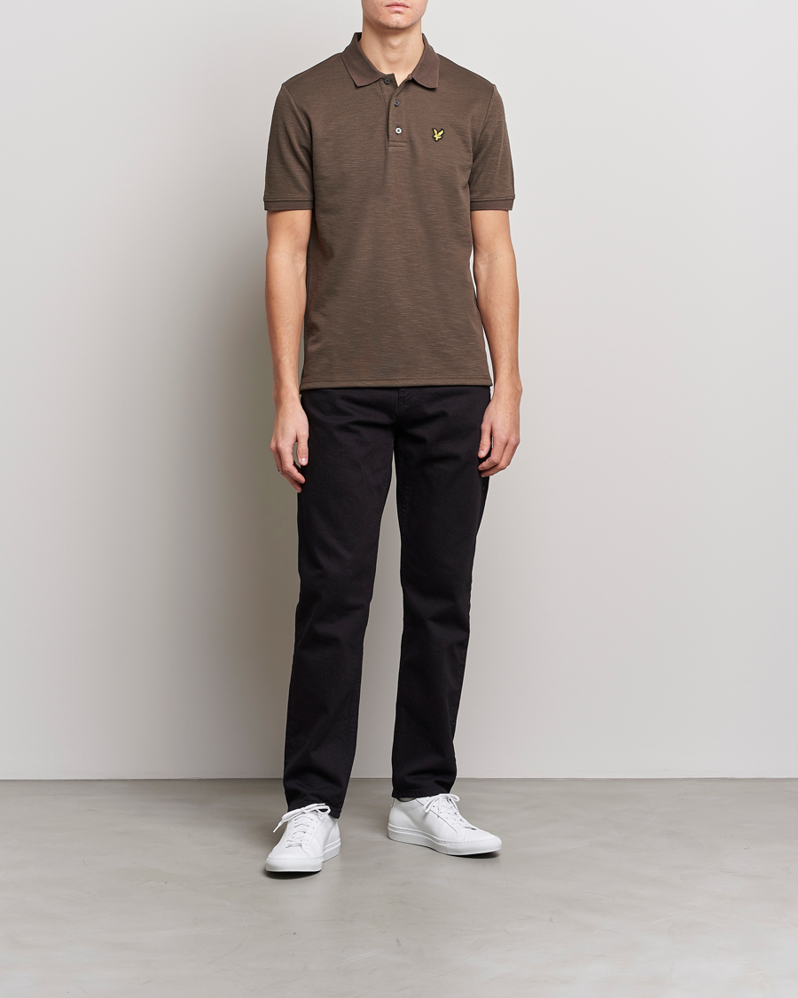 Men | Polo Shirts | Lyle & Scott | Chunky Slub Pique Polo Form Green