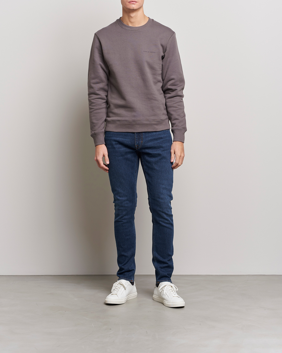 Men | Sweaters & Knitwear | Tiger of Sweden | Emerson Cotton Sweatshirt Ash Grey