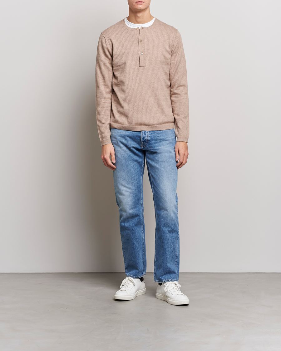 Men | Sweaters & Knitwear | Tiger of Sweden | Nassau Cotton Wool Knitted Sweater Beigie Melange