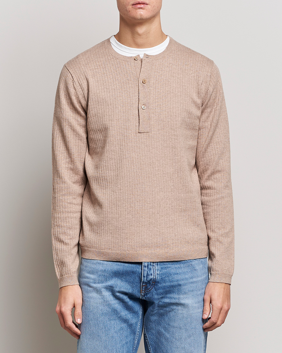 Men | Sweaters & Knitwear | Tiger of Sweden | Nassau Cotton Wool Knitted Sweater Beigie Melange