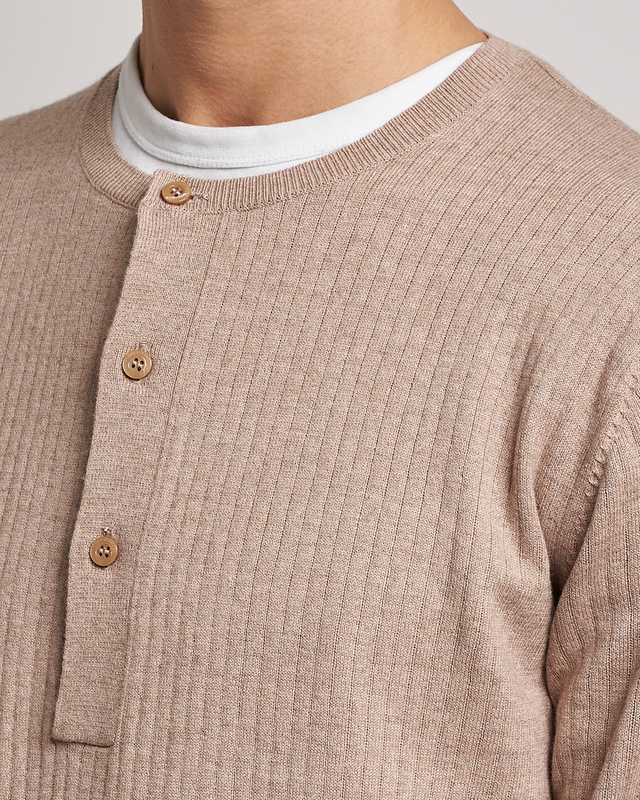 Men | Sweaters & Knitwear | Tiger of Sweden | Nassau Cotton Wool Knitted Sweater Beigie Melange