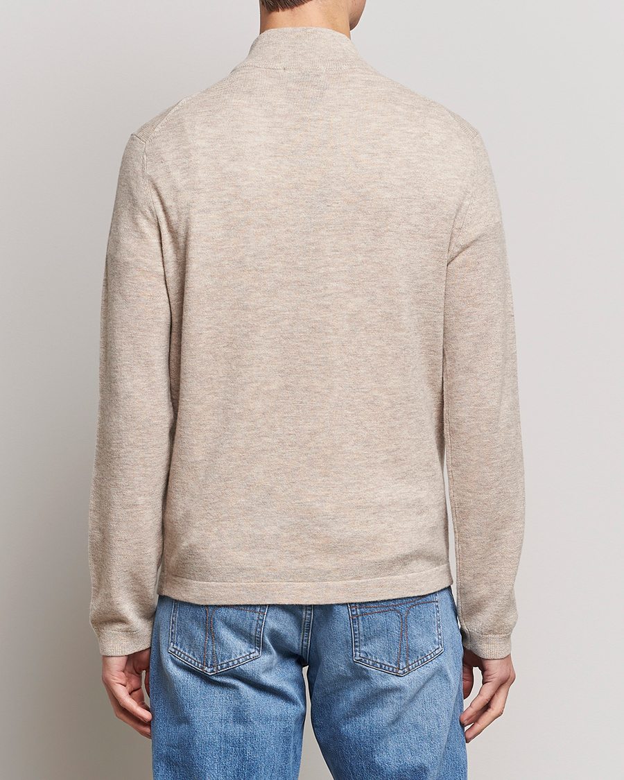 Men | Sweaters & Knitwear | Tiger of Sweden | Owain Merino Half Zip Sweater Dark White